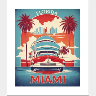 Miami United States of America Tourism Vintage Poster Posters and Art